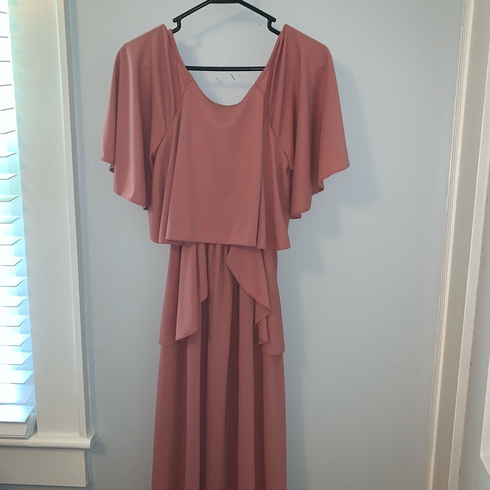 ASOS Maternity Pink Ruffle Midi Dress